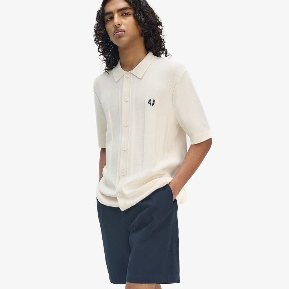 프레드페리 버튼스루 숏 슬리브 셔츠 에크루(Fred Perry Button Through Shirt Ecru) - 5