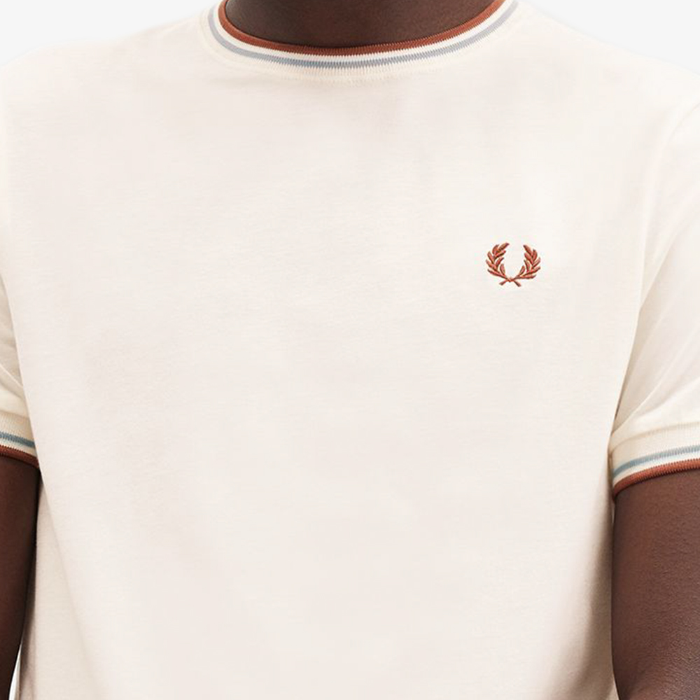 프레드페리 트윈 팁 티셔츠 라이트 에크루/실버블루/시나몬(Fred Perry Twin Tipped T-Shirt Light Ecru/Silver Blue/Cinnamon) - 6