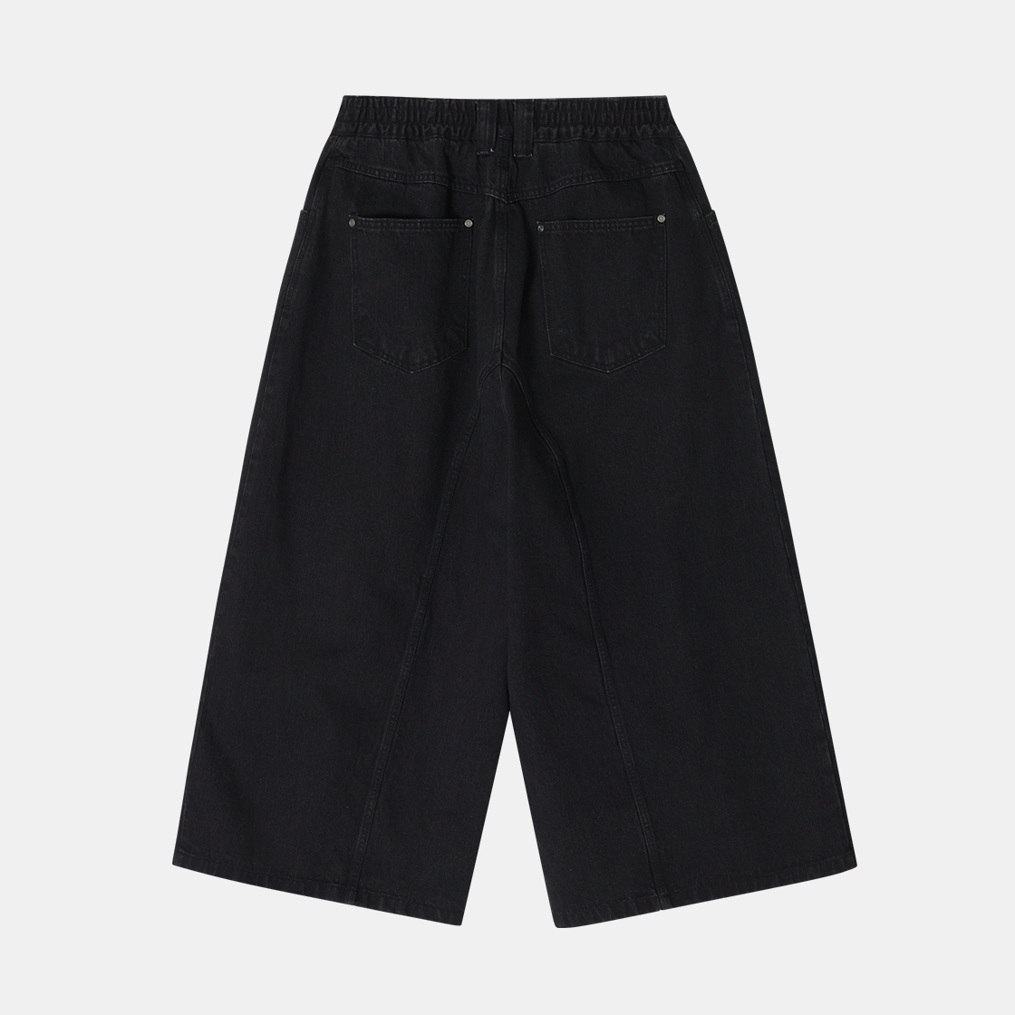 송지오옴므 스트럭처 크롭 와이드 데님 블랙(Songzio Homme Structured Crop Wide Denim Black) - 2