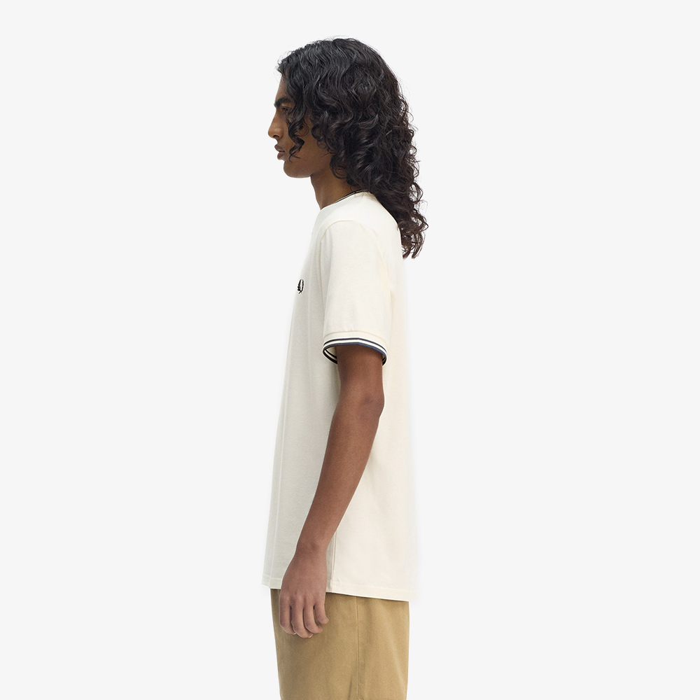 프레드페리 트윈 팁 티셔츠 에크루/테니스 블루(Fred Perry Twin Tipped T-Shirt Ecru/Tennis Blue) - 3