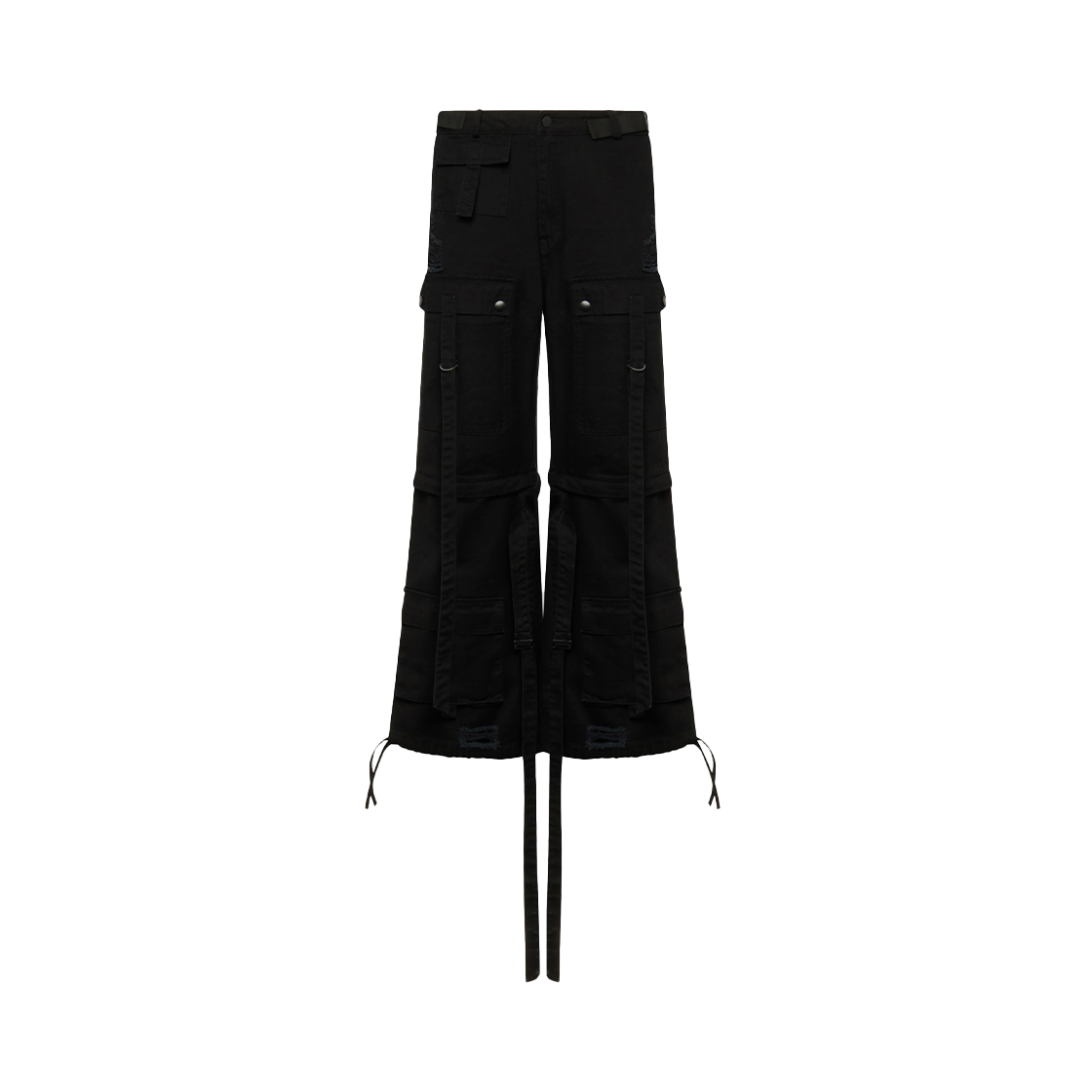 KM5BPALKK10BK Kusikohc Straps Cargo Pants Black - 25SS