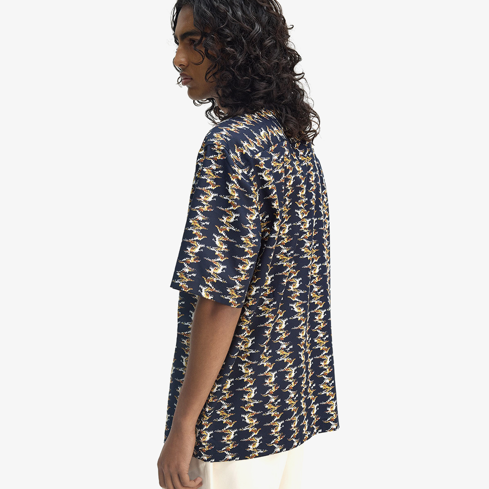 프레드페리 앱스트랙트 프린트 리비어 칼라 셔츠 네이비(Fred Perry Abstract Print Revere Collar Shirt Navy) - 5