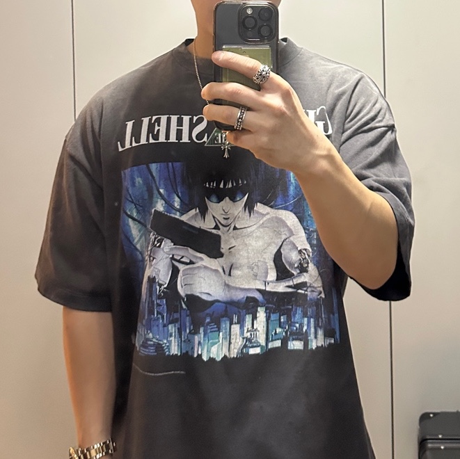 Saint Mxxxxxx x Ghost In The Shell S/S T-Shirt Black - 24AW 착용 스타일