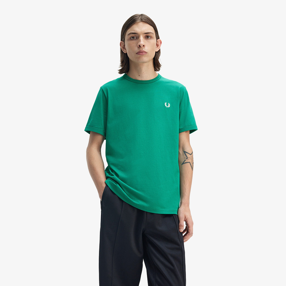 프레드페리 링어 티셔츠 라벨 그린(Fred Perry Ringer T-Shirt Label Green) - 4
