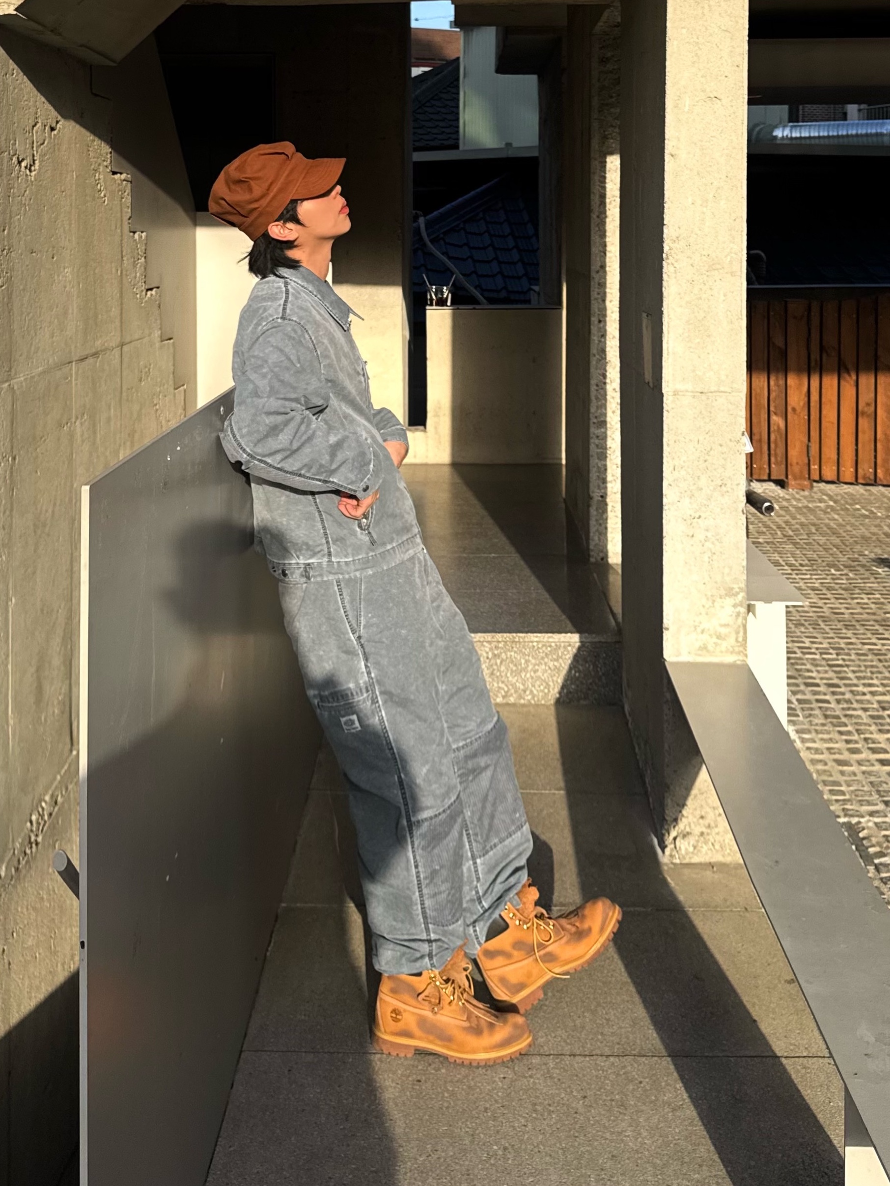 Human Made Duck Work Cap Brown, Timberland x Surgery 6 inch Boot Yellow - Wide 착용 스타일 - 1