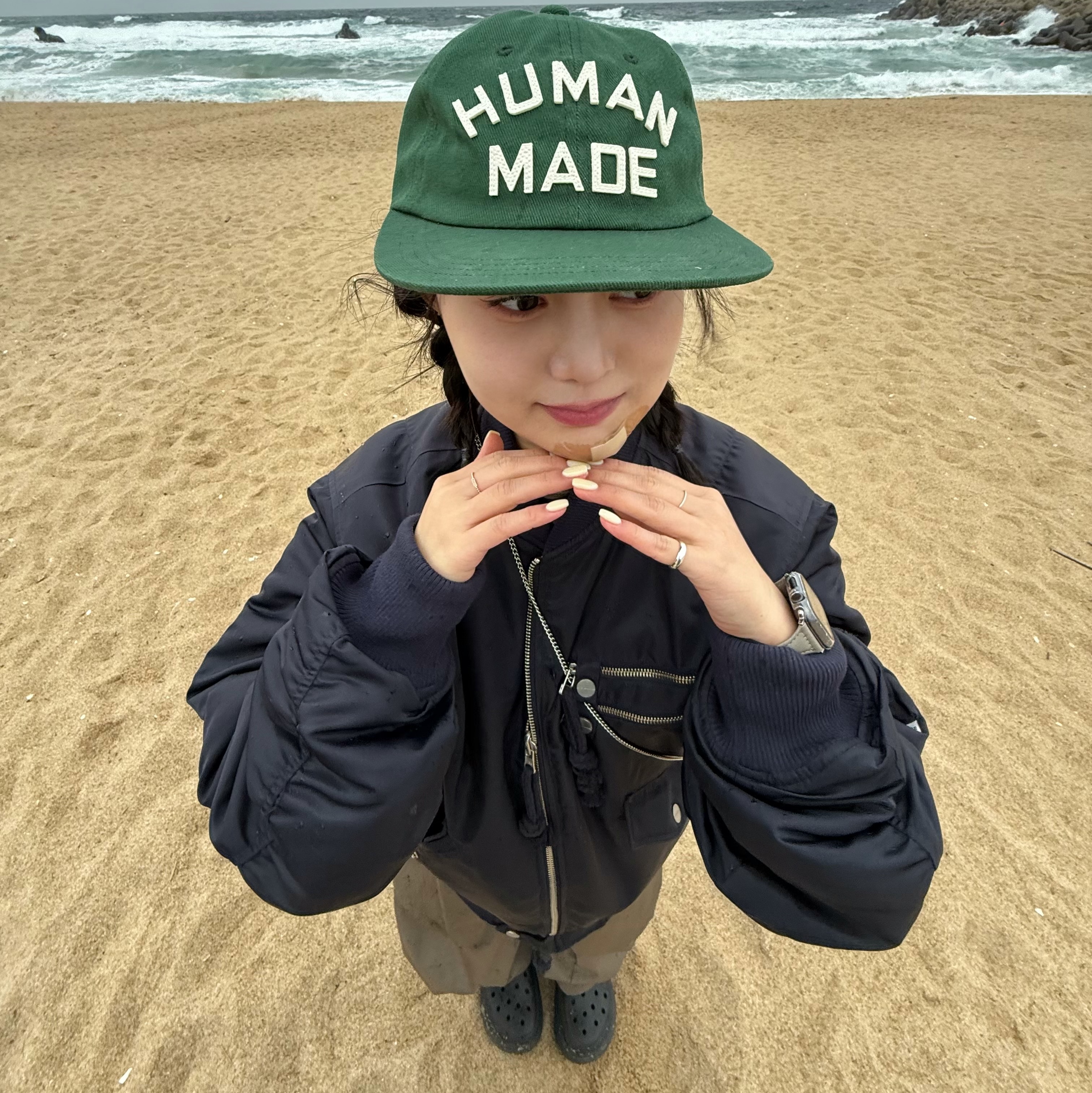 Human Made Baseball Cap Green, Thevinylhouse Reversible MA-1 Navy 착용 스타일 - 1