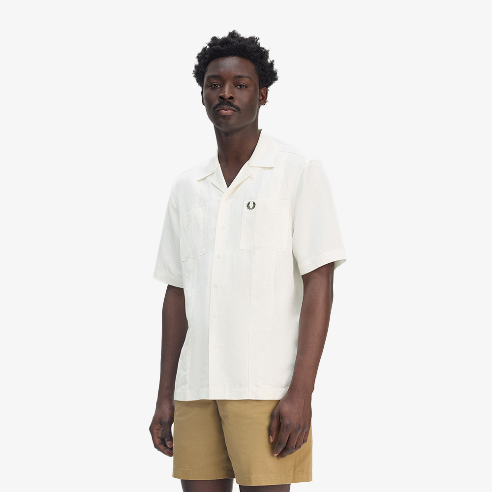 프레드페리 린넨 블렌드 리비어 칼라 셔츠 스노우 화이트(Fred Perry Linen Blend Revere Collar Shirt Snow White) - 4