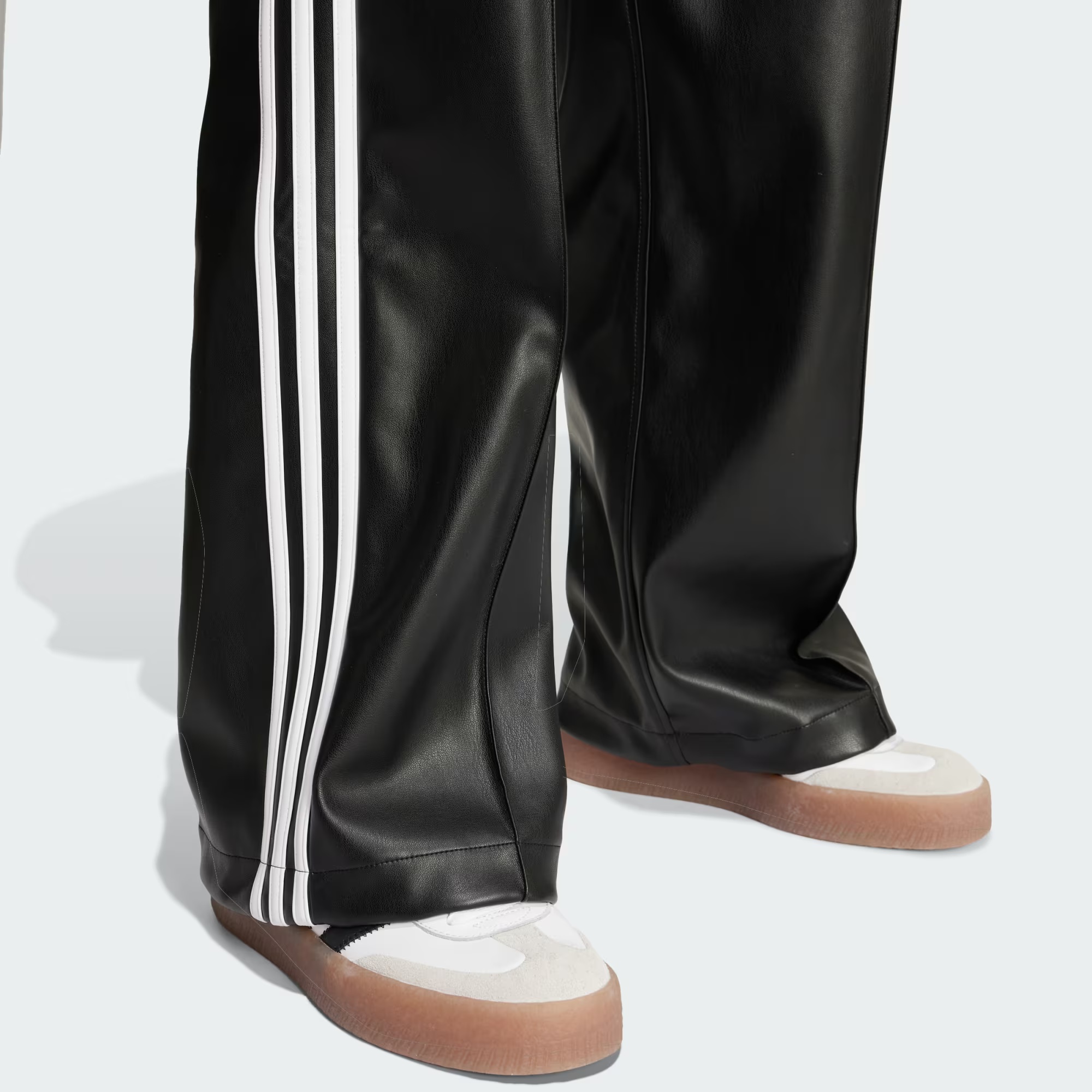 (W) Adidas Firebird Pleather Pants Black - US Sizing 착용 스타일 - 4