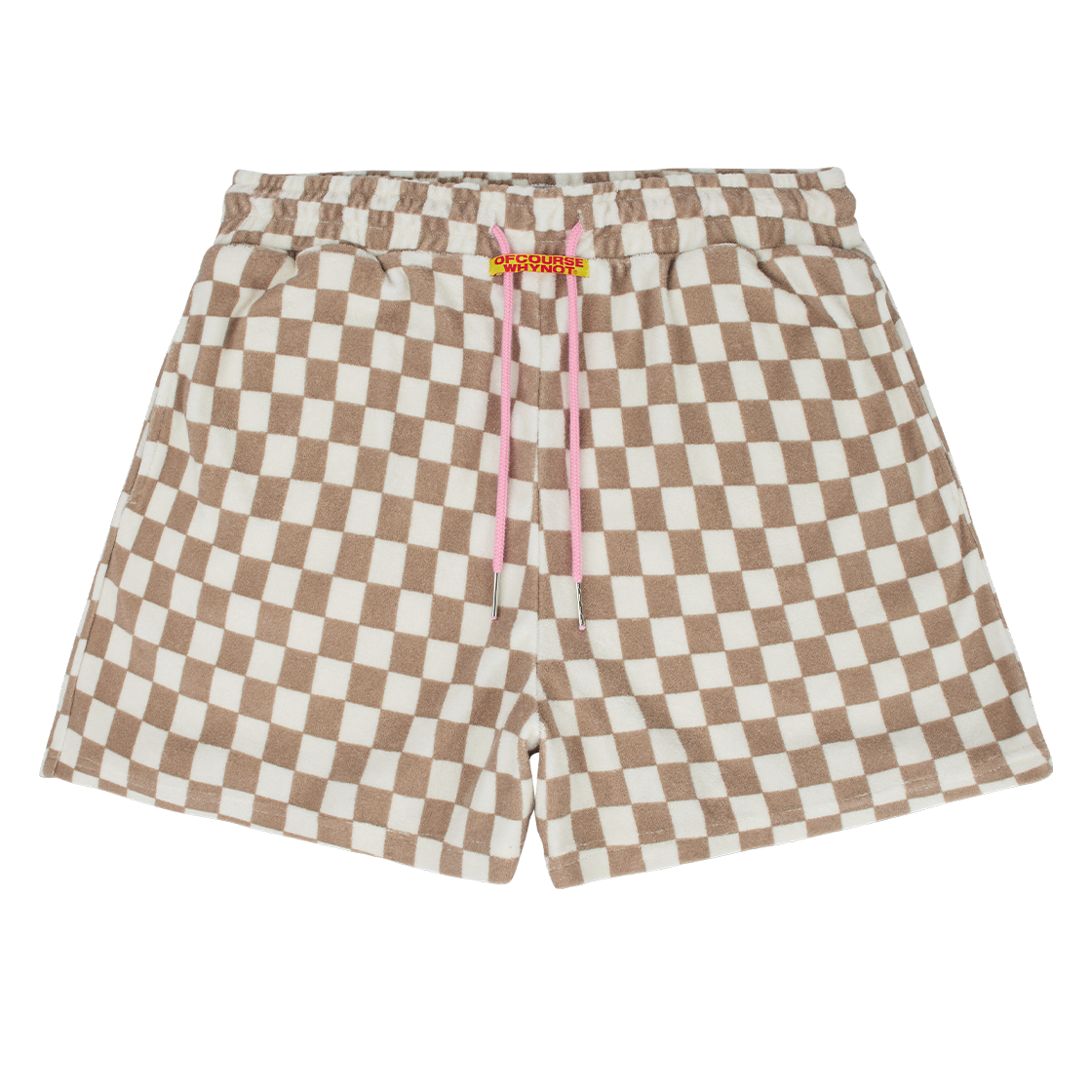OW42PDF06 ofcoursewhynot Everyday Holiday Chk Mini Shorts Beige
