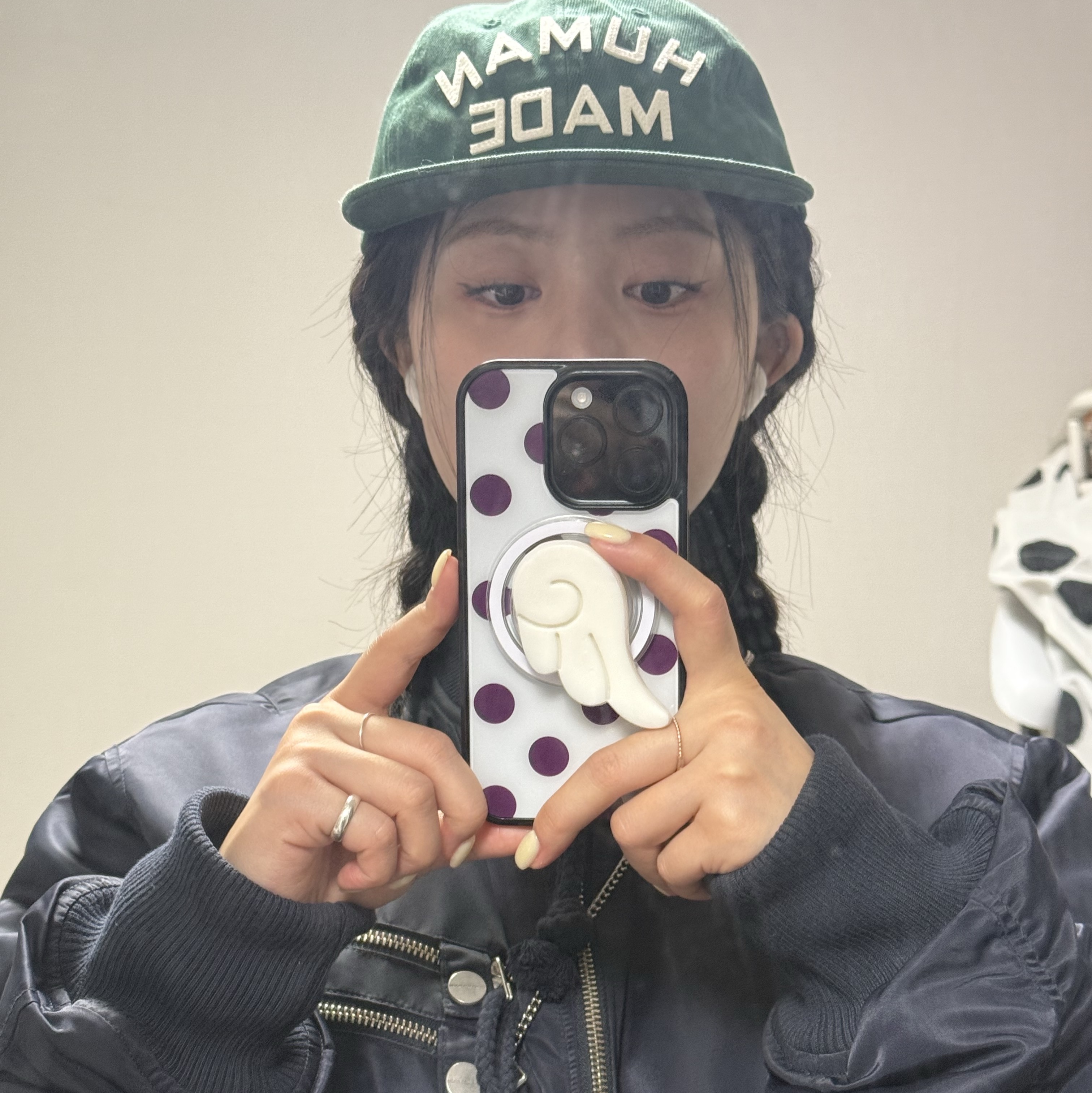 Human Made Baseball Cap Green, Thevinylhouse Reversible MA-1 Navy 착용 스타일 - 4