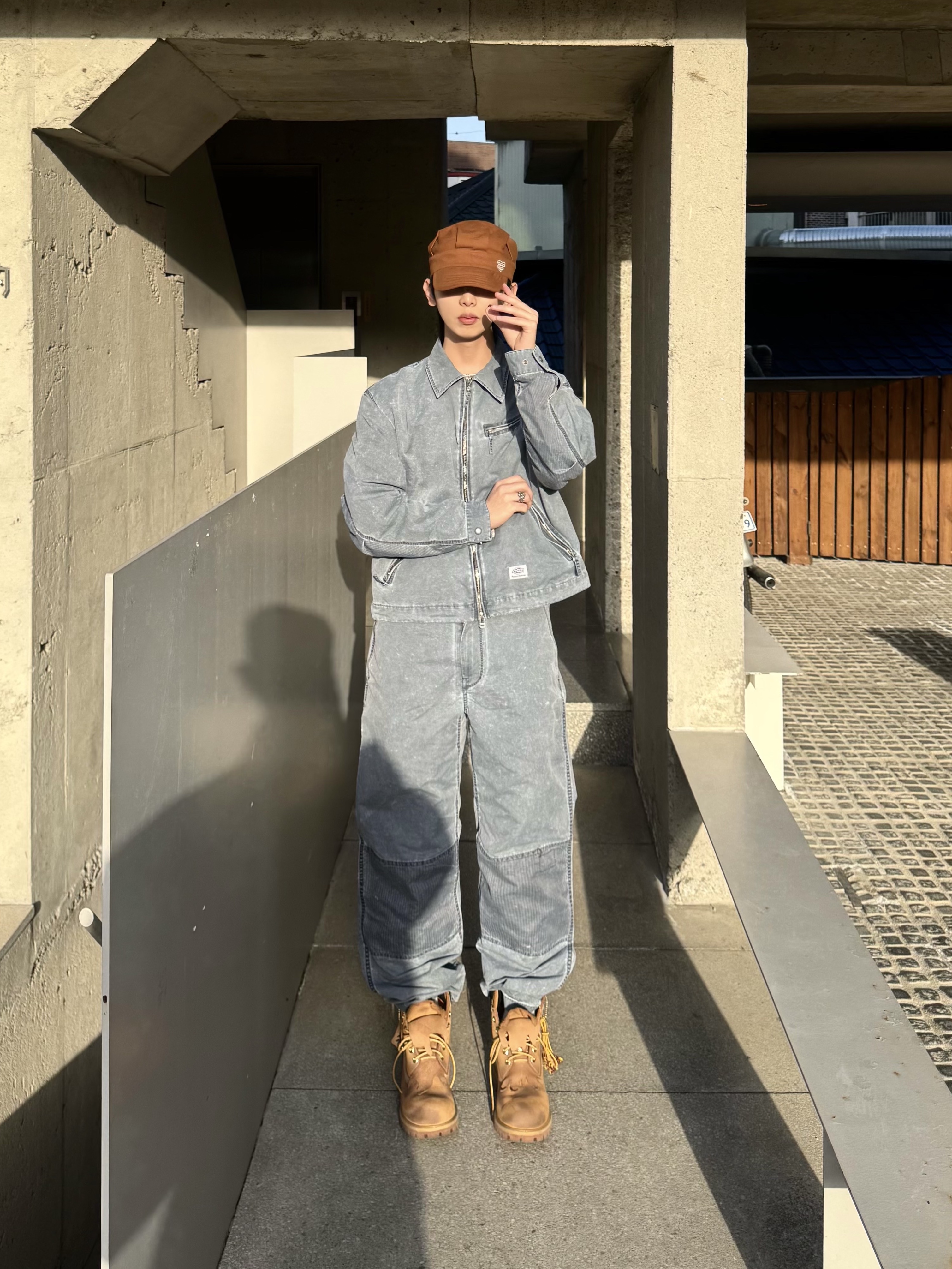 Human Made Duck Work Cap Brown, Timberland x Surgery 6 inch Boot Yellow - Wide 착용 스타일 - 4