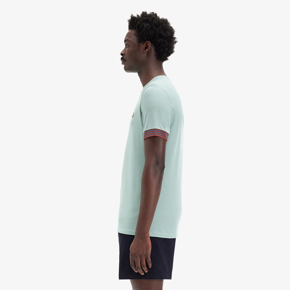프레드페리 스트라이프 커프 티셔츠 실버 블루(Fred Perry Striped Cuff T-Shirt Silver Blue) - 3