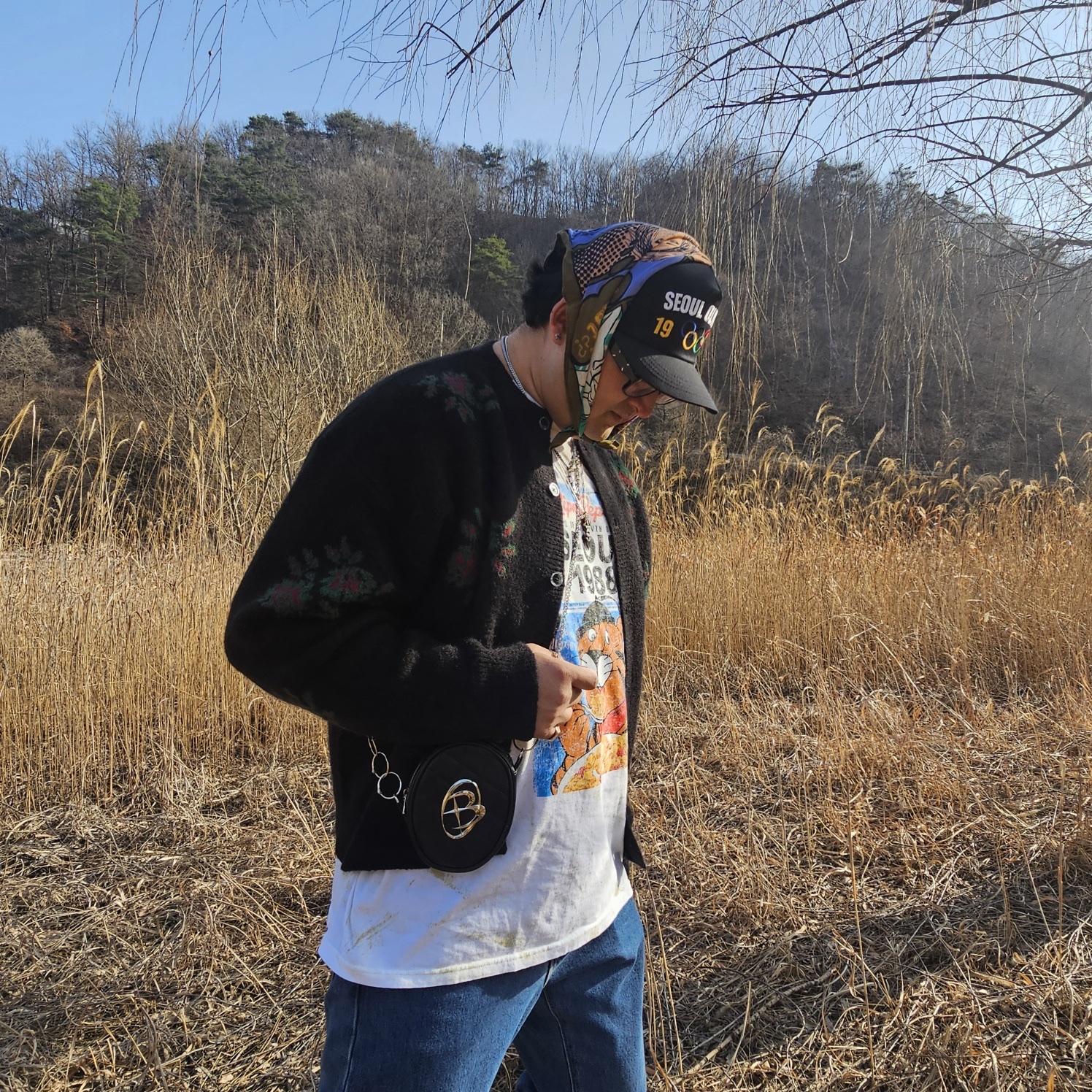R&Co. RNR Seoul 1988 Unisex Knit Top White, Gentle Monster x Maison Margiela MM114 Black Clear 착용 스타일 - 1