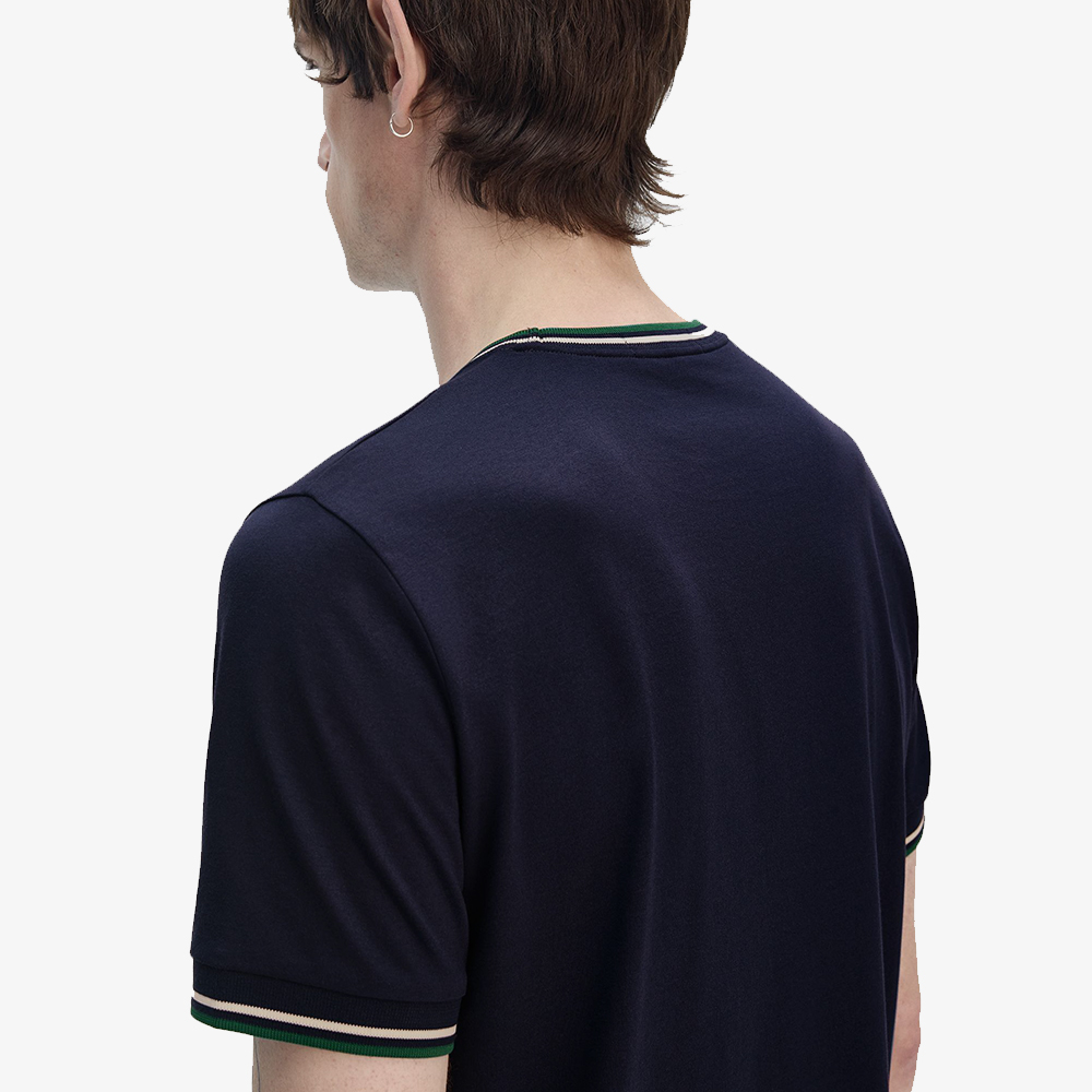 프레드페리 트윈 팁 티셔츠 다크카본/라이트에크루/라벨 그린(Fred Perry Twin Tipped T-Shirt Dark Carbon/Light Ecru/Label Green) - 6