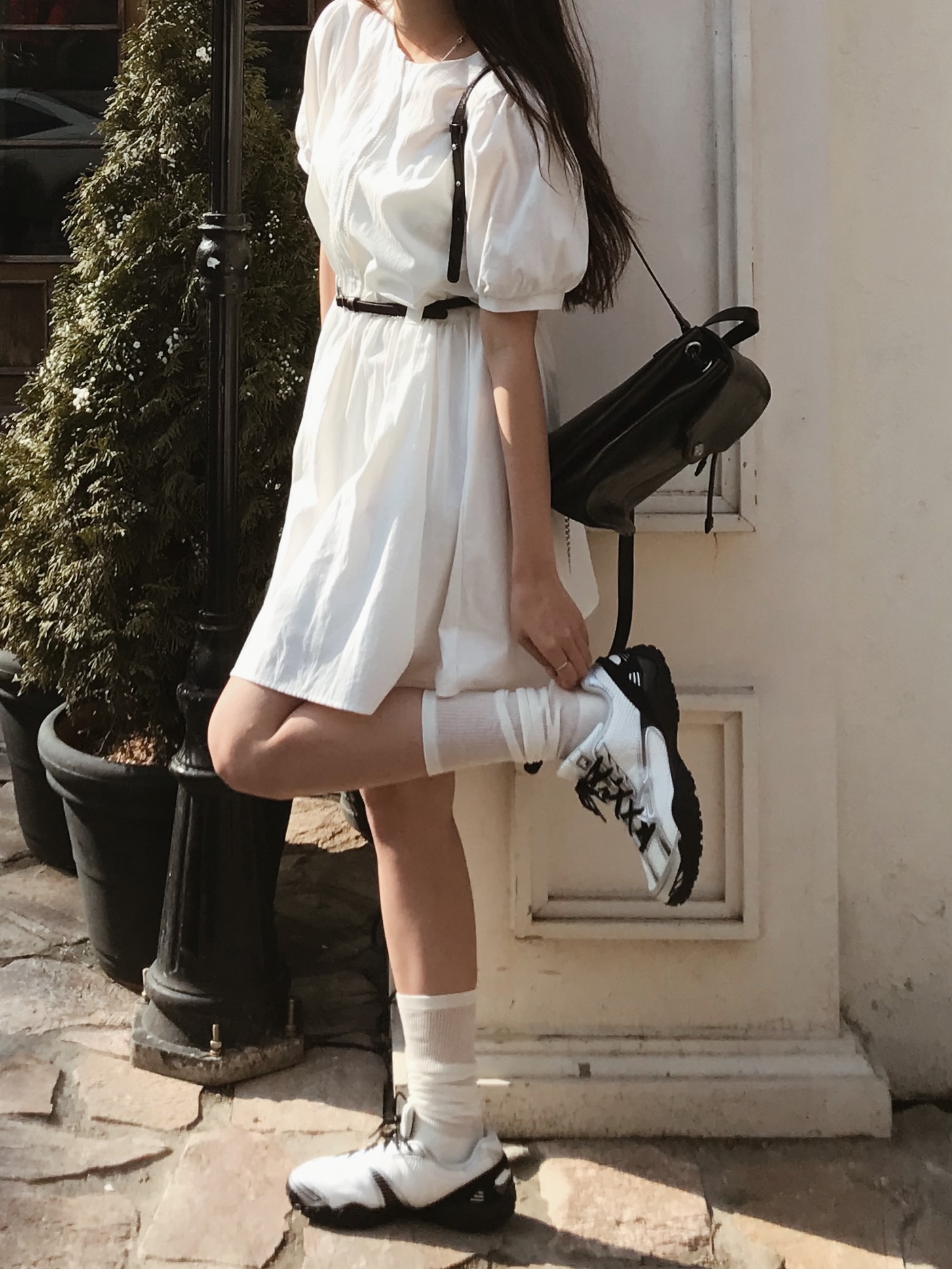 Fila Echappe v2 White Black 착용 스타일 - 2