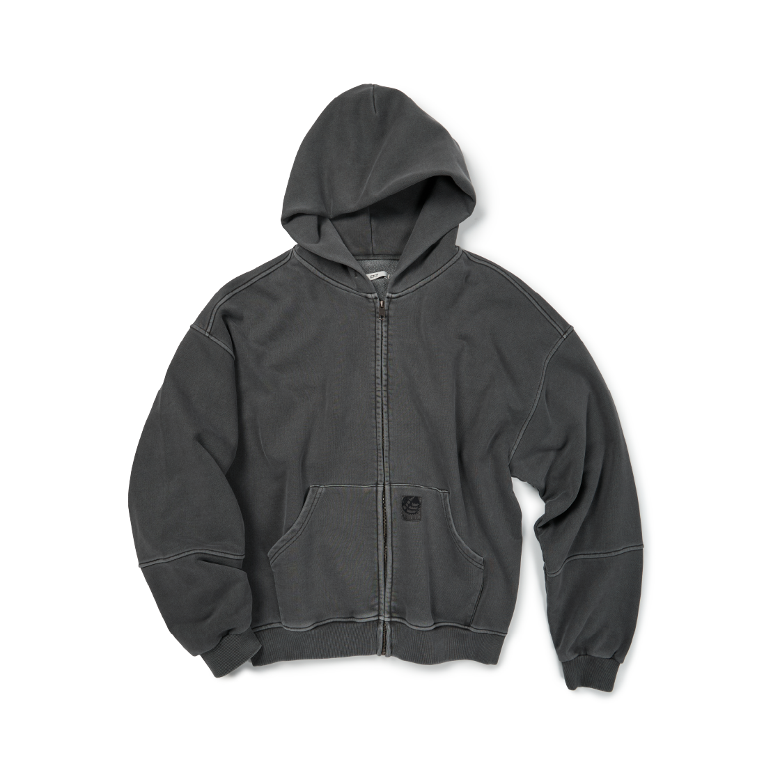 [트리플적립] 이티씨이 기어 라벨 후드 집업 차콜([트리플적립] ETCE Gear Label Hoodie Zip Up Charcoal)