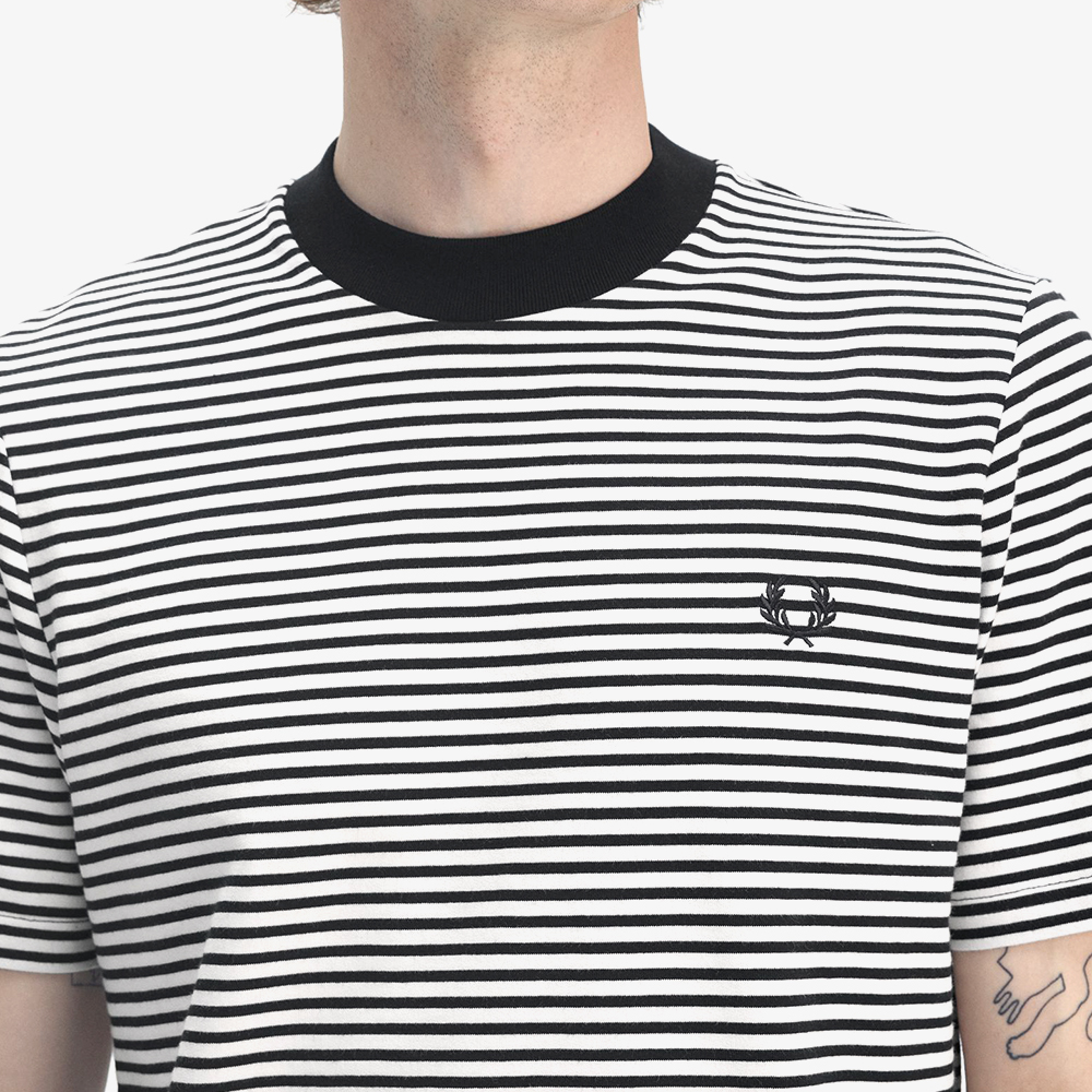 프레드페리 파인 스트라이프 티셔츠 네이비/스노우 화이트(Fred Perry Fine Stripe T-Shirt Navy/Snow White) - 5