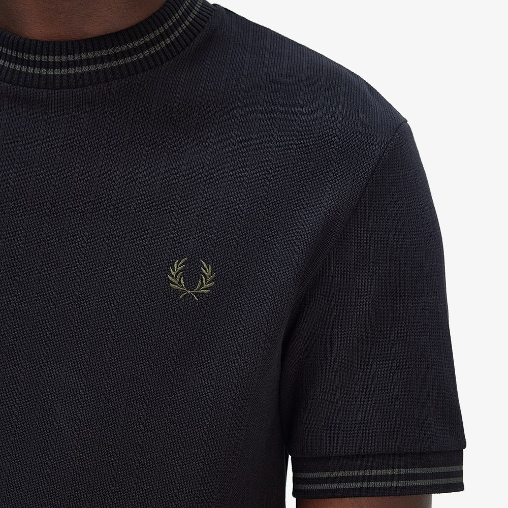프레드페리 립 저지 티셔츠 블랙(Fred Perry Ribbed Jersey T-Shirt Black) - 4