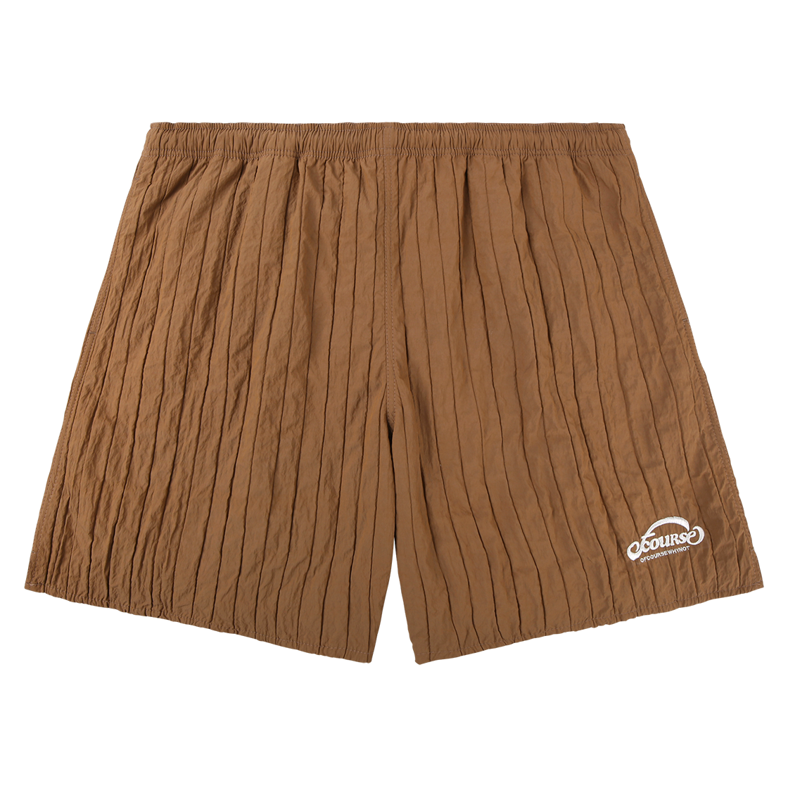 OW42PLU03_B ofcoursewhynot Holy Moly Pleats Nylon Shorts Brown