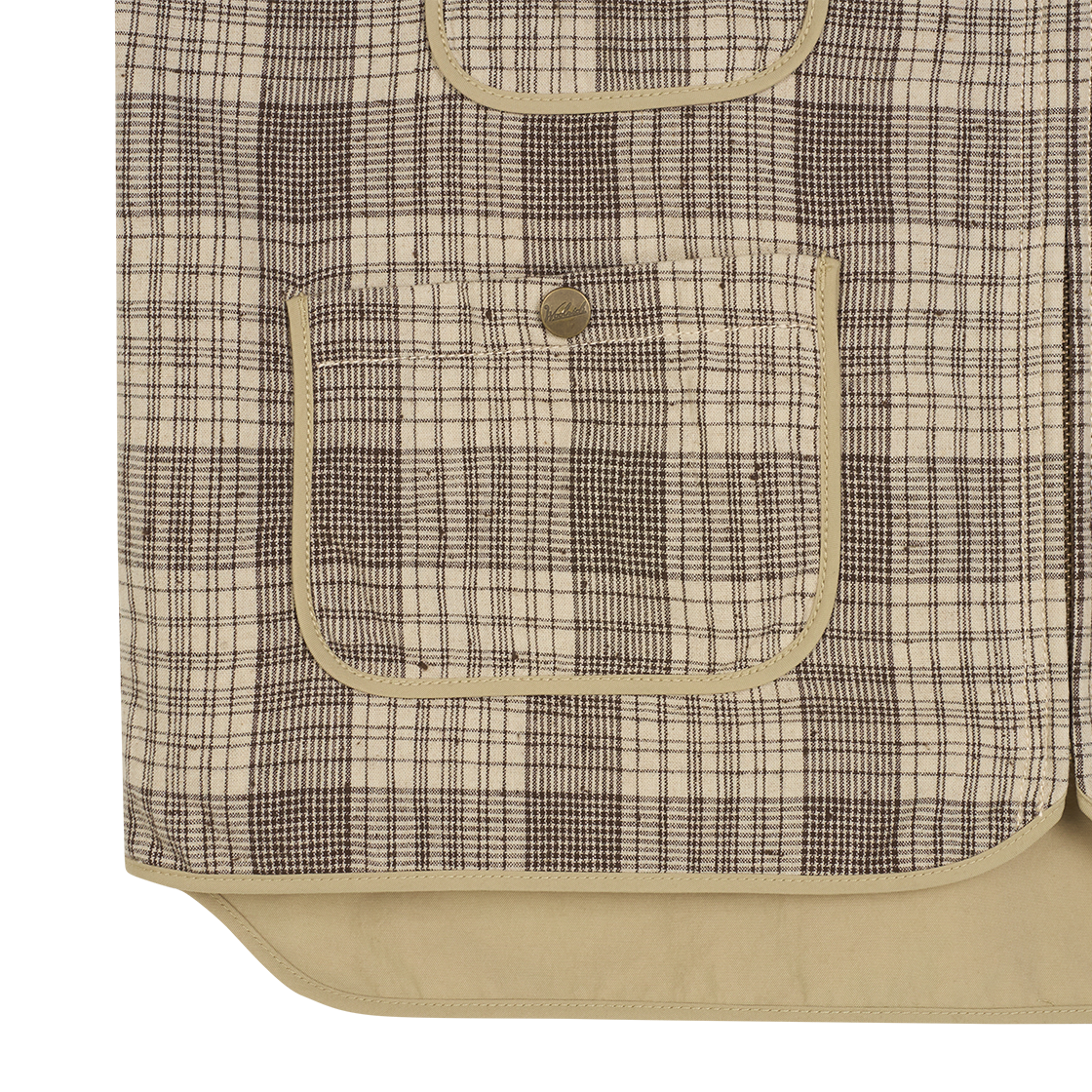 KM5BOTVWR05BR Woolrich Linen Rail Vest Brown - 25SS - #5