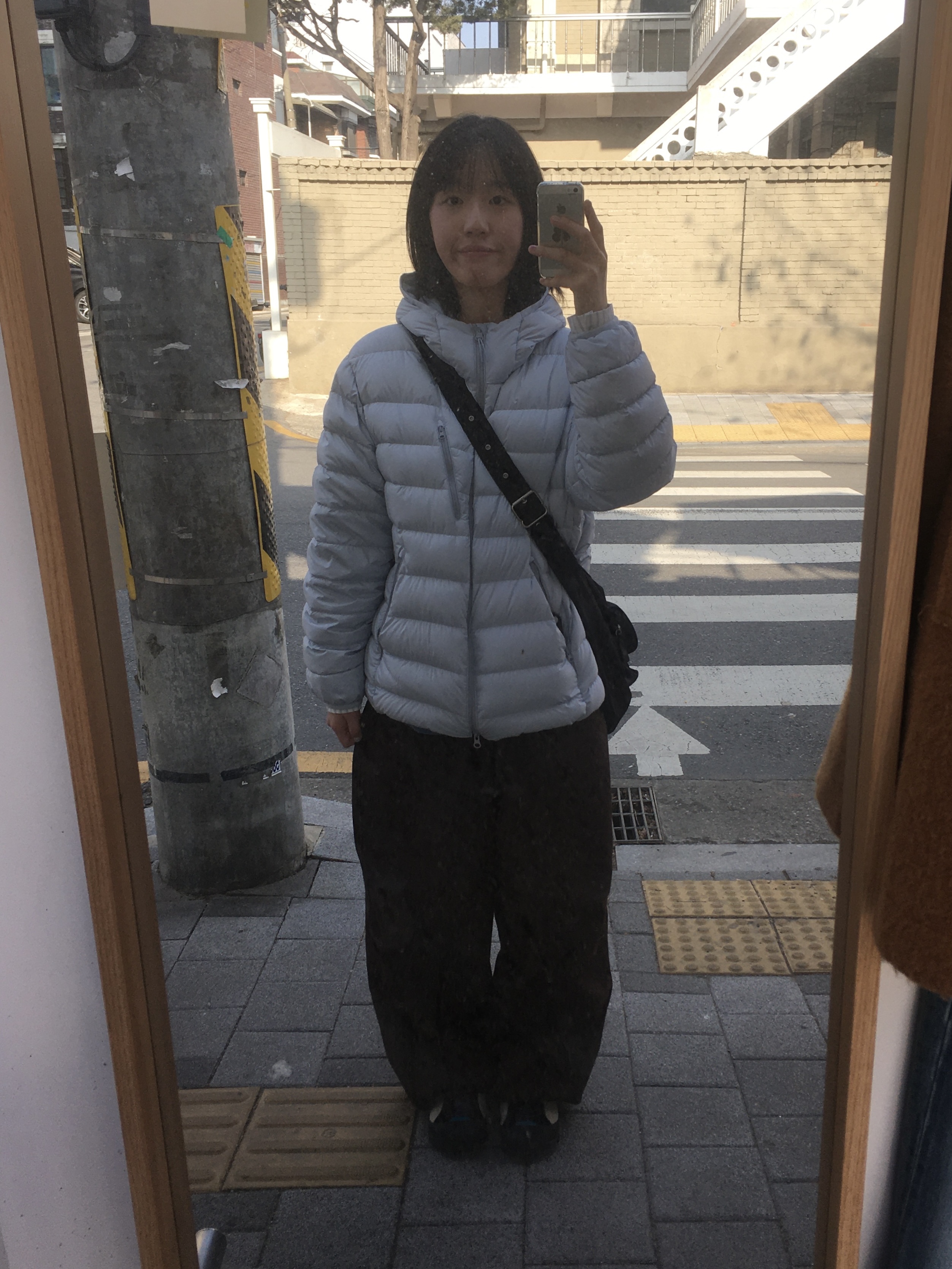 Musinsa Standard City Leisure Hooded Light Down Jacket Cloudy Blue, Keen Jasper Rocks SP Sneakers Beige 착용 스타일 - 1