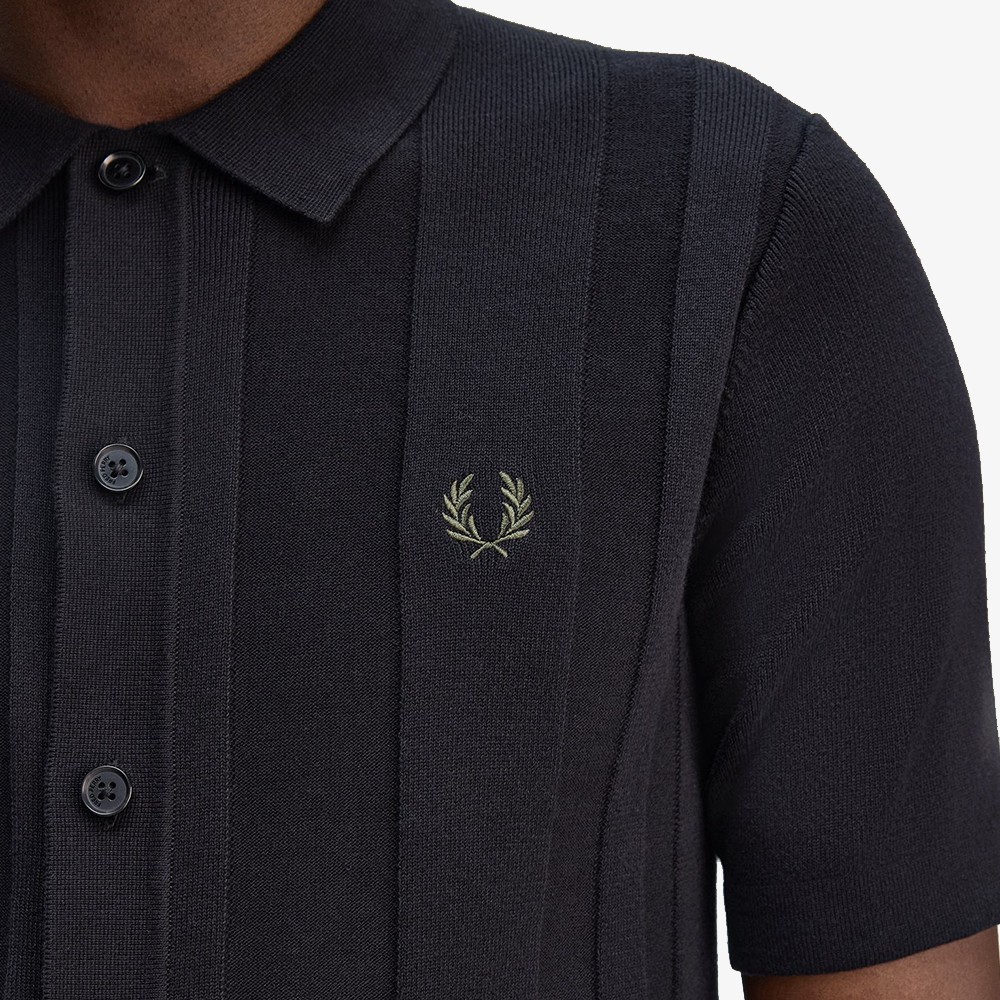 프레드페리 버튼스루 숏 슬리브 셔츠 블랙(Fred Perry Button Through Shirt Black) - 5