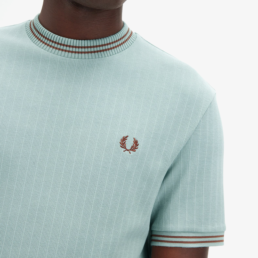 프레드페리 립 저지 티셔츠 실버 블루(Fred Perry Ribbed Jersey T-Shirt Silver Blue) - 5