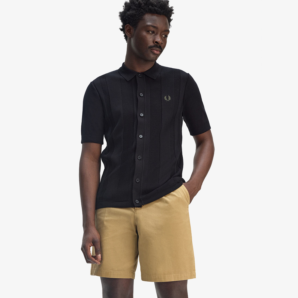 프레드페리 버튼스루 숏 슬리브 셔츠 블랙(Fred Perry Button Through Shirt Black) - 4