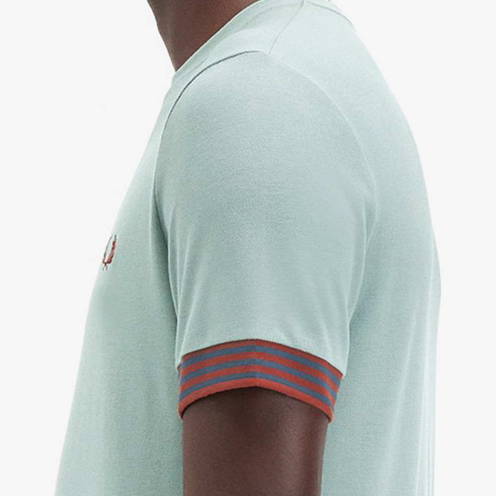 프레드페리 스트라이프 커프 티셔츠 실버 블루(Fred Perry Striped Cuff T-Shirt Silver Blue) - 6