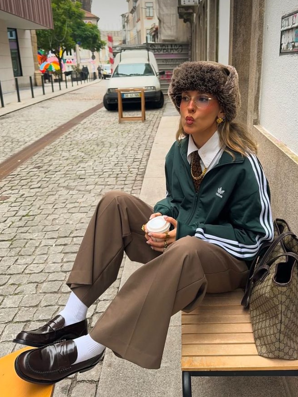 Adidas Adicolor Classic Beckenbauer Track Top Black - KR Sizing, Adidas x Wales Bonner Statement Knit Track Top Mystery Brown - US Sizing 착용 스타일 - 8