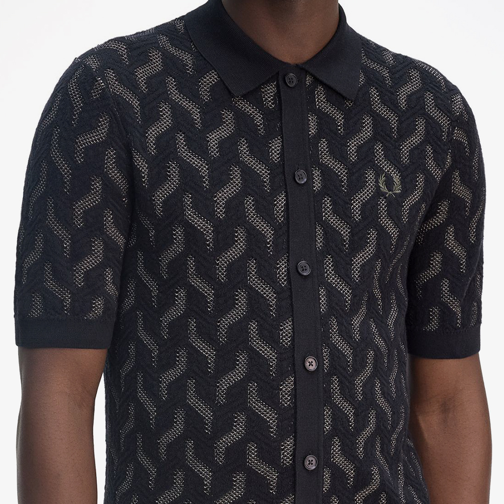프레드페리 포인텔 케이블 니트 셔츠 블랙(Fred Perry Pointelle Cable Knitted Shirt Black) - 6