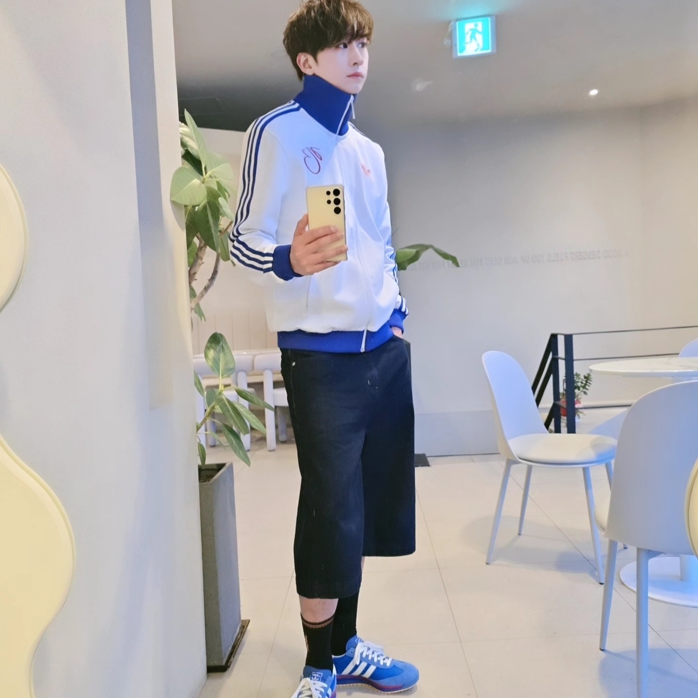 Adidas Jude Bellingham Sports Jacket White - KR Sizing, Adidas Jude Bellingham Sports Jacket White - US Sizing 착용 스타일 - 9
