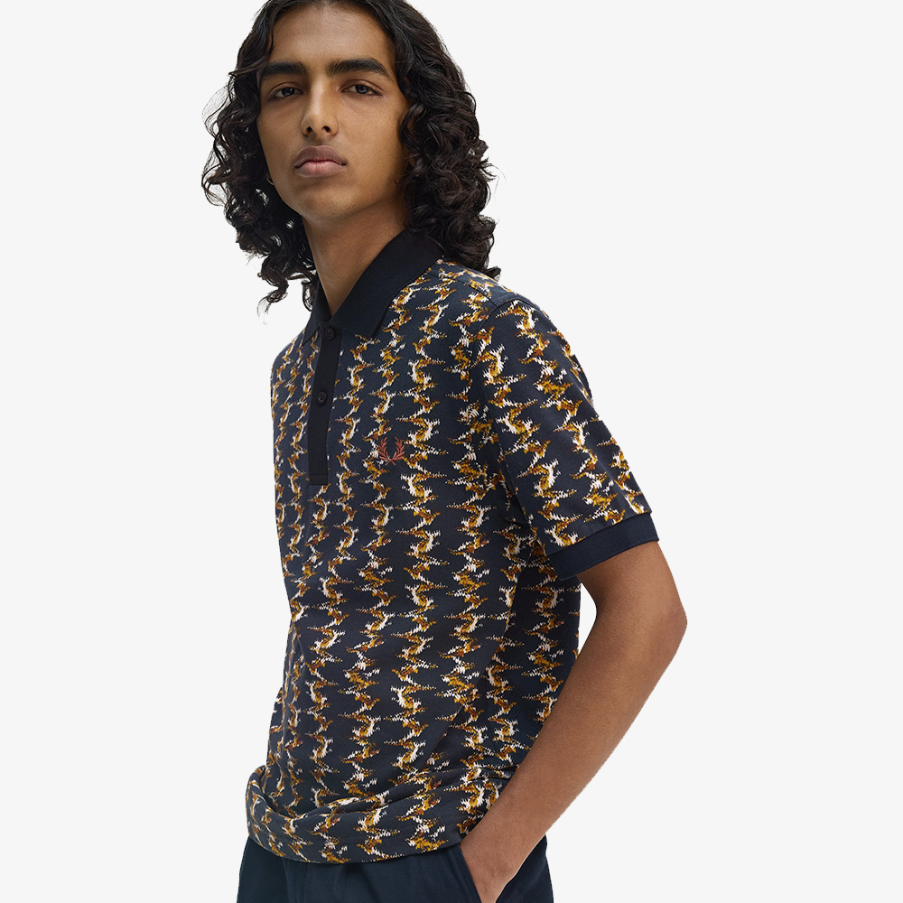 프레드페리 그래픽 프린트 폴로 셔츠 네이비(Fred Perry Graphic Print Polo Shirt Navy) - 4