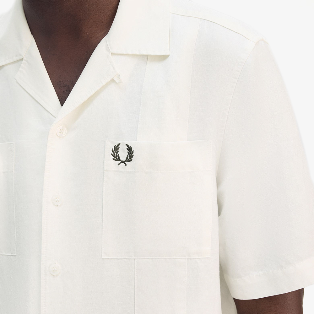 프레드페리 린넨 블렌드 리비어 칼라 셔츠 스노우 화이트(Fred Perry Linen Blend Revere Collar Shirt Snow White) - 5