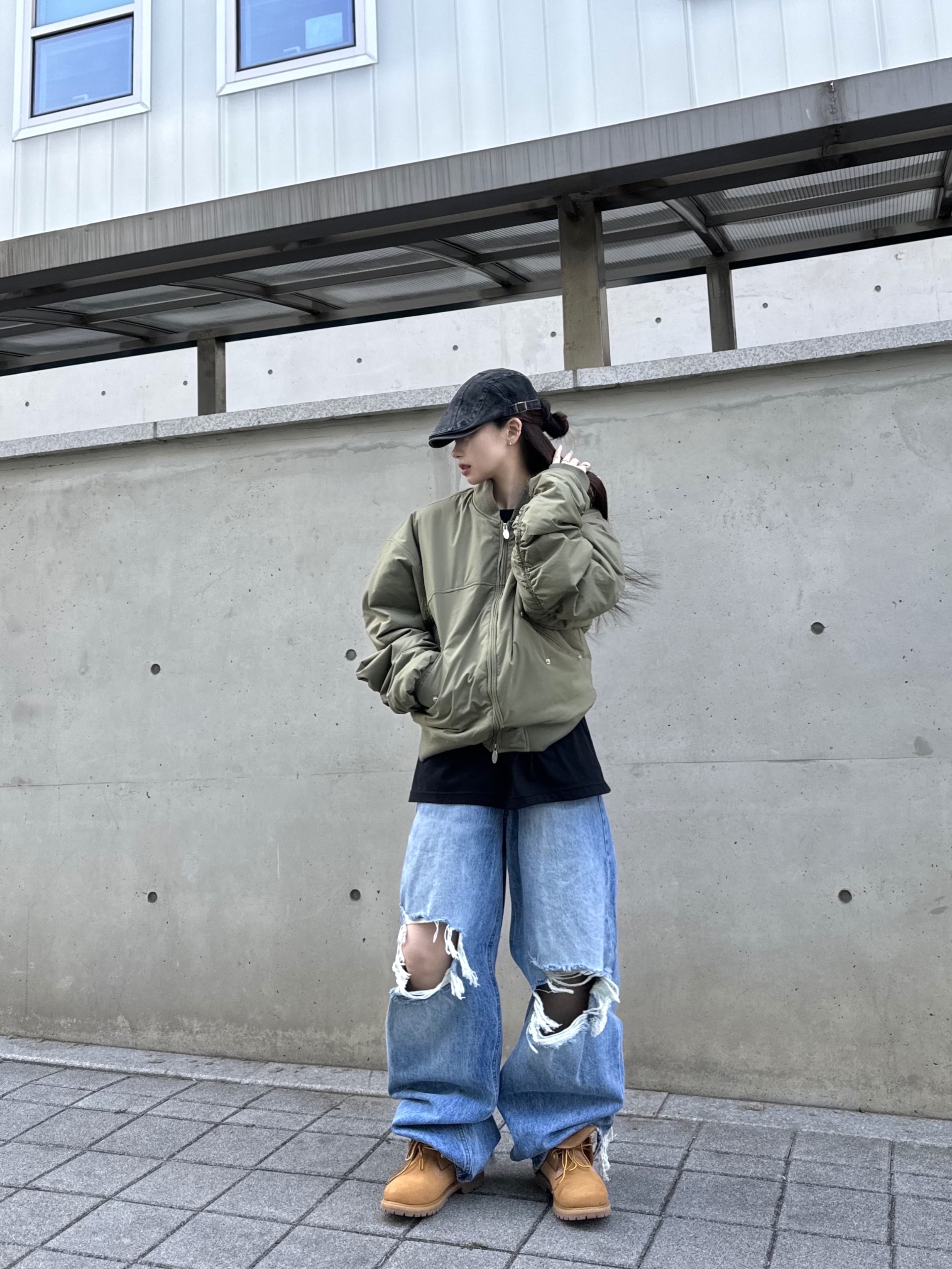 Timberland Premium 6 inch Waterproof Boot Wheat Nubuck - Wide, (W) Timberland 6 Inch Premium Waterproof Boot Wheat Nubuck - Wide 착용 스타일 - 2