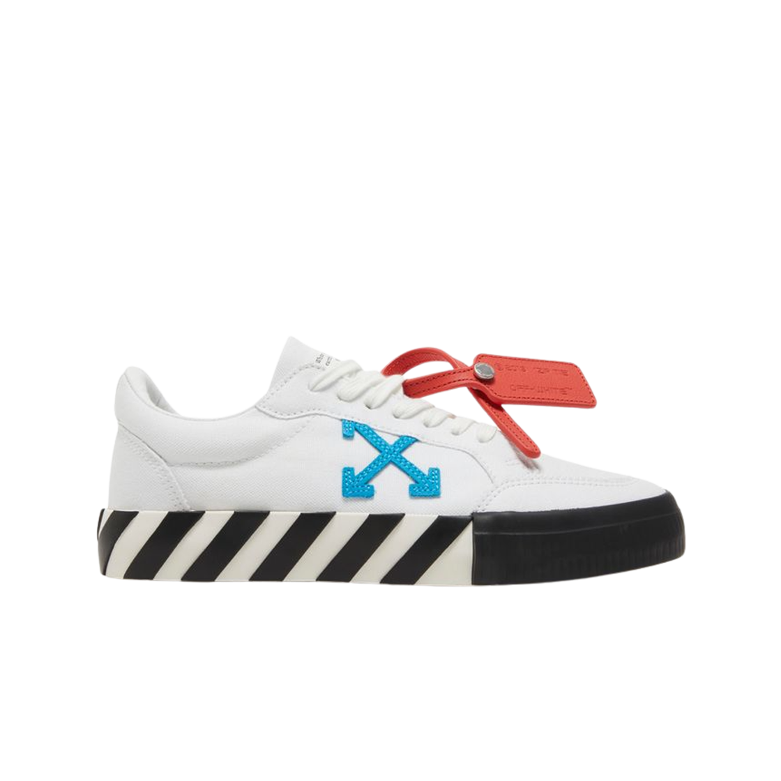 (W) 오프화이트 로우 벌크 캔버스 스니커즈 화이트 블루((W) Off-White Low Vulcanized Canvas Sneakers White Blue)