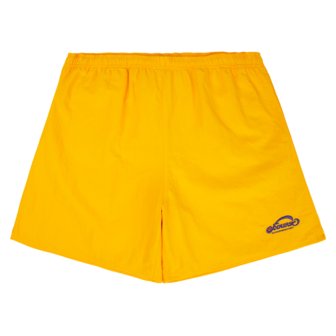 OW42PLU02_Y ofcoursewhynot Holy Moly Ribstop Nylon Shorts Yellow