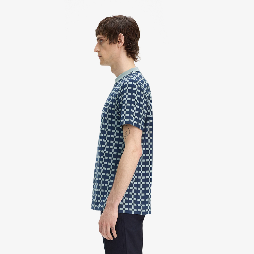 프레드페리 지오메트릭 자카드 티셔츠 실버 블루(Fred Perry Geometric Jacquard T-Shirt Silver Blue) - 3