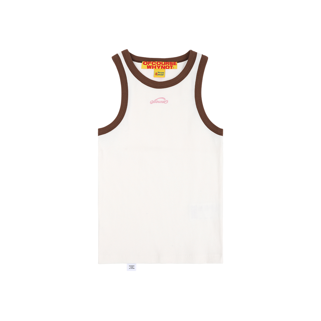 OW42TRF04_W ofcoursewhynot Summer Vacation Ct Sleeveless Top White
