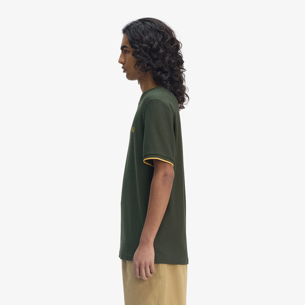 프레드페리 크레이프 피케 티셔츠 코트 그린(Fred Perry Crepe Pique T-Shirt Court Green) - 3