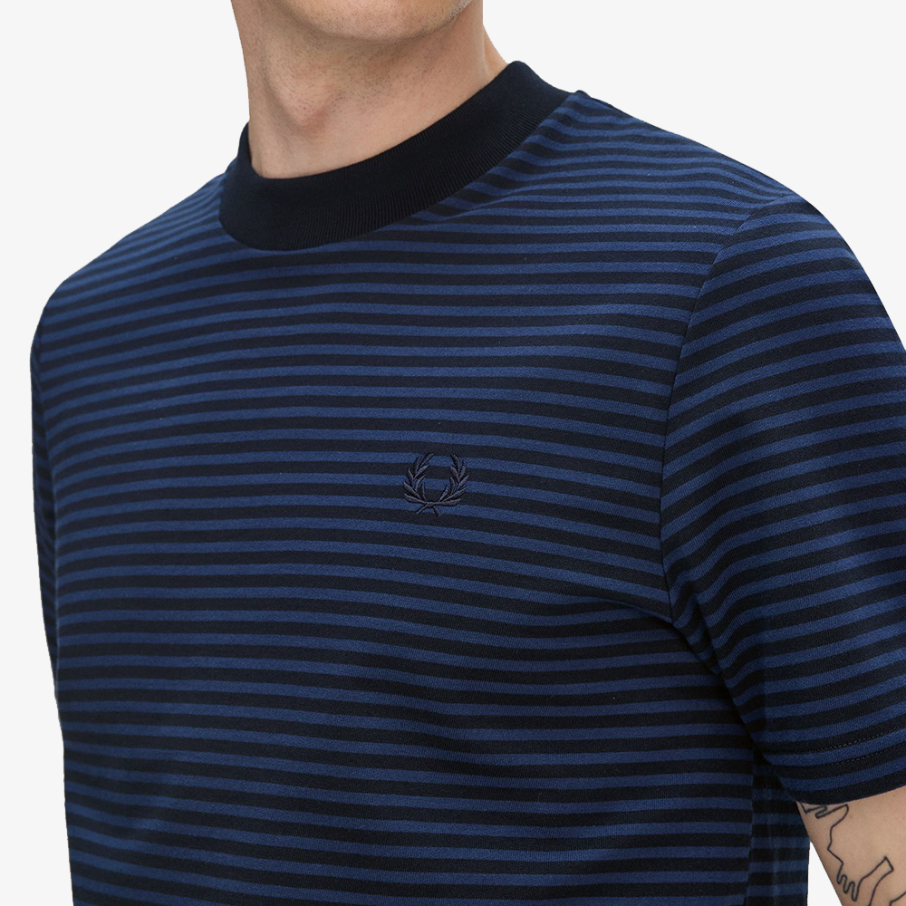 프레드페리 파인 스트라이프 티셔츠 네이비/테니스 블루(Fred Perry Fine Stripe T-Shirt Navy/Tennis Blue) - 5
