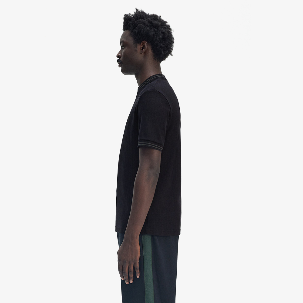 프레드페리 립 저지 티셔츠 블랙(Fred Perry Ribbed Jersey T-Shirt Black) - 3