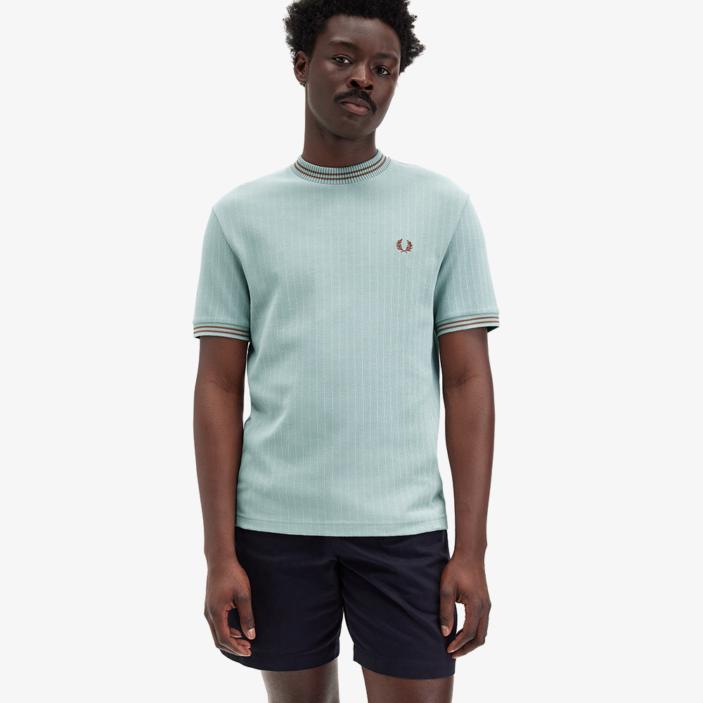 프레드페리 립 저지 티셔츠 실버 블루(Fred Perry Ribbed Jersey T-Shirt Silver Blue) - 4