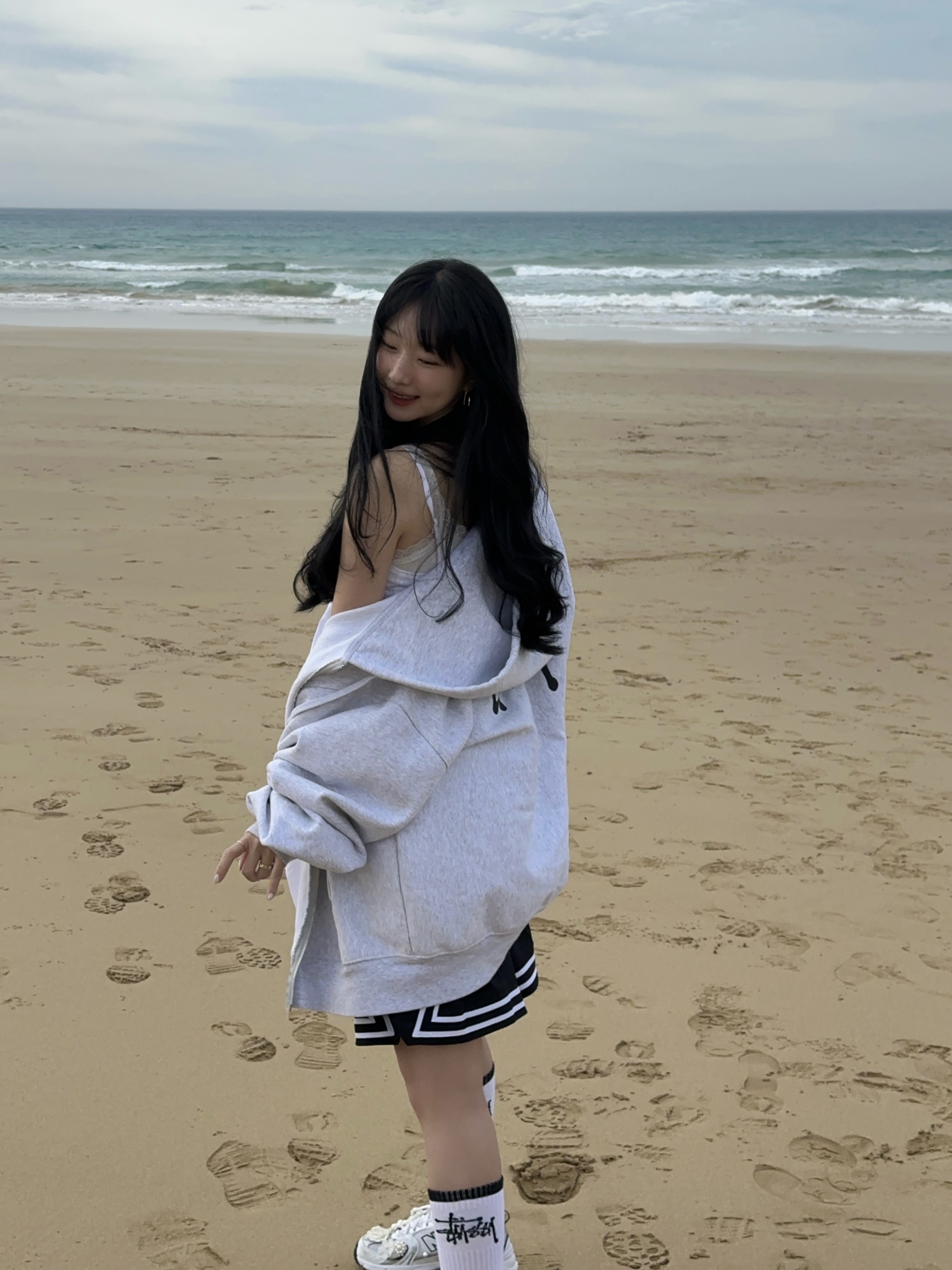 Stussy Basic Stussy Zip Hoodie Ash Heather, Jordan Dri-Fit Sport Diamond Shorts Black - Asia 착용 스타일 - 1