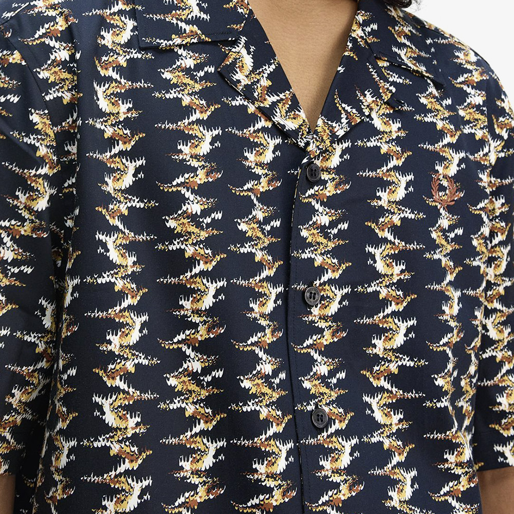 프레드페리 앱스트랙트 프린트 리비어 칼라 셔츠 네이비(Fred Perry Abstract Print Revere Collar Shirt Navy) - 6
