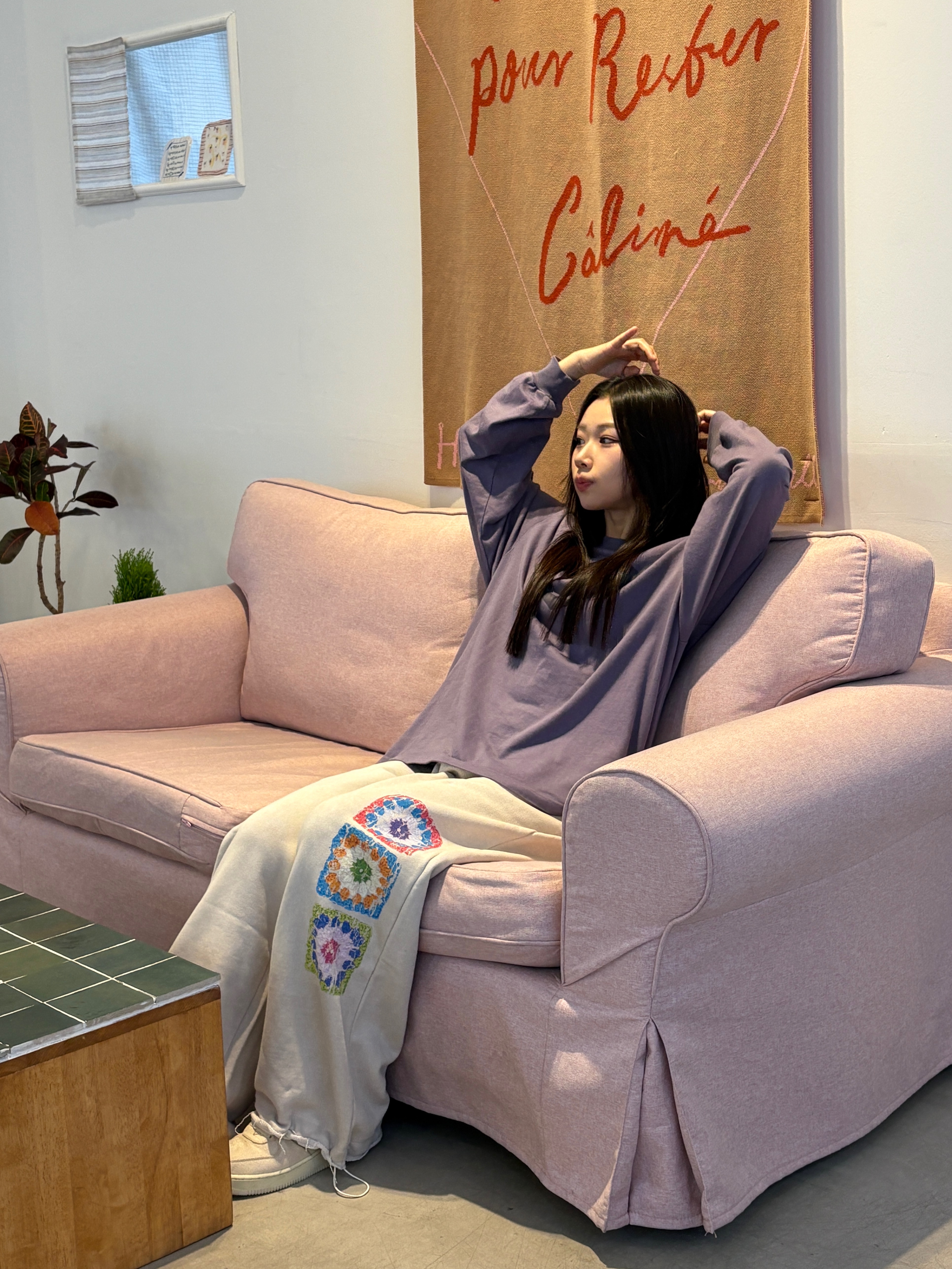 Mischief Rhombus Long Sleeve Purple, Nike x Stussy Air Force 1 '07 Mid SP Fossil 착용 스타일 - 2