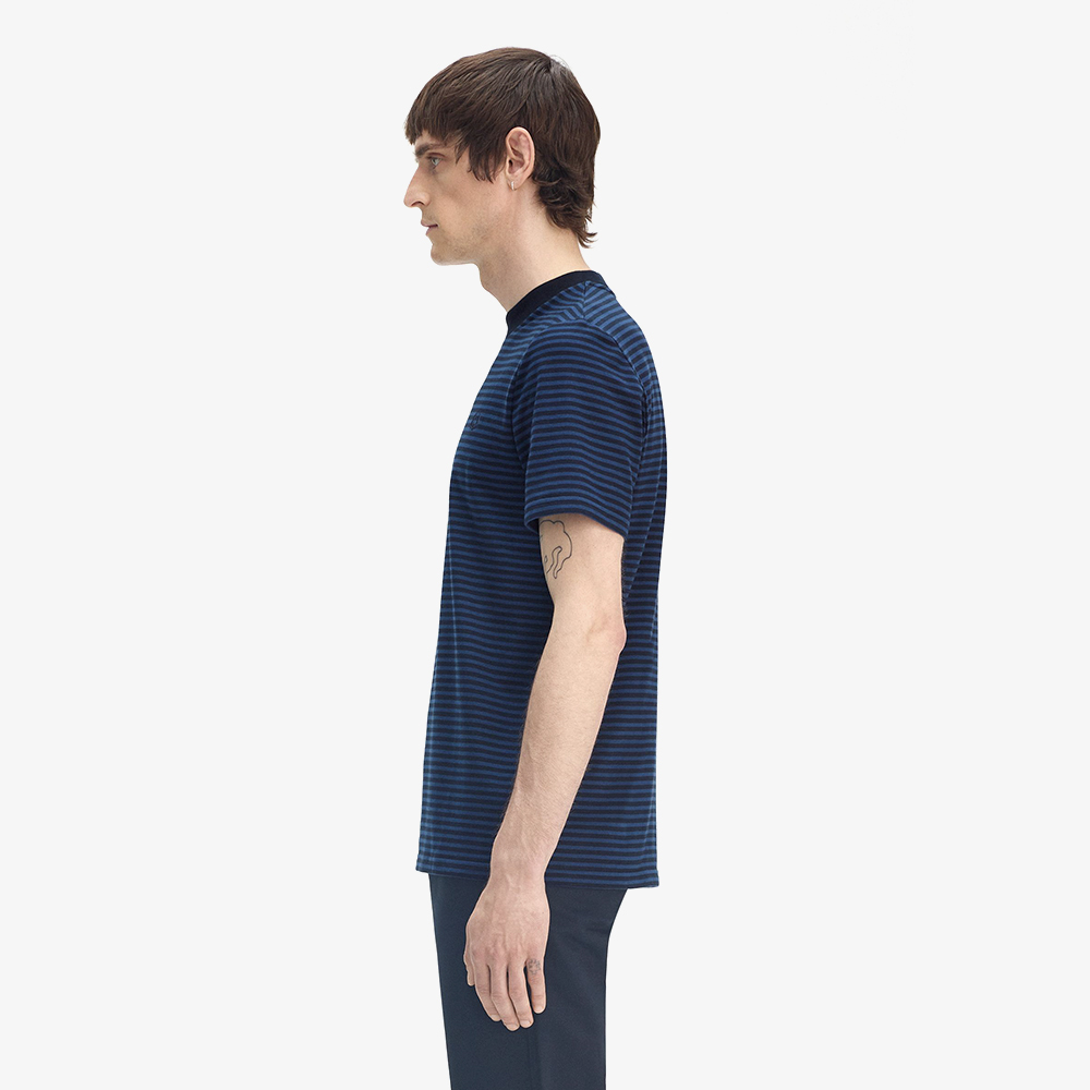 프레드페리 파인 스트라이프 티셔츠 네이비/테니스 블루(Fred Perry Fine Stripe T-Shirt Navy/Tennis Blue) - 3