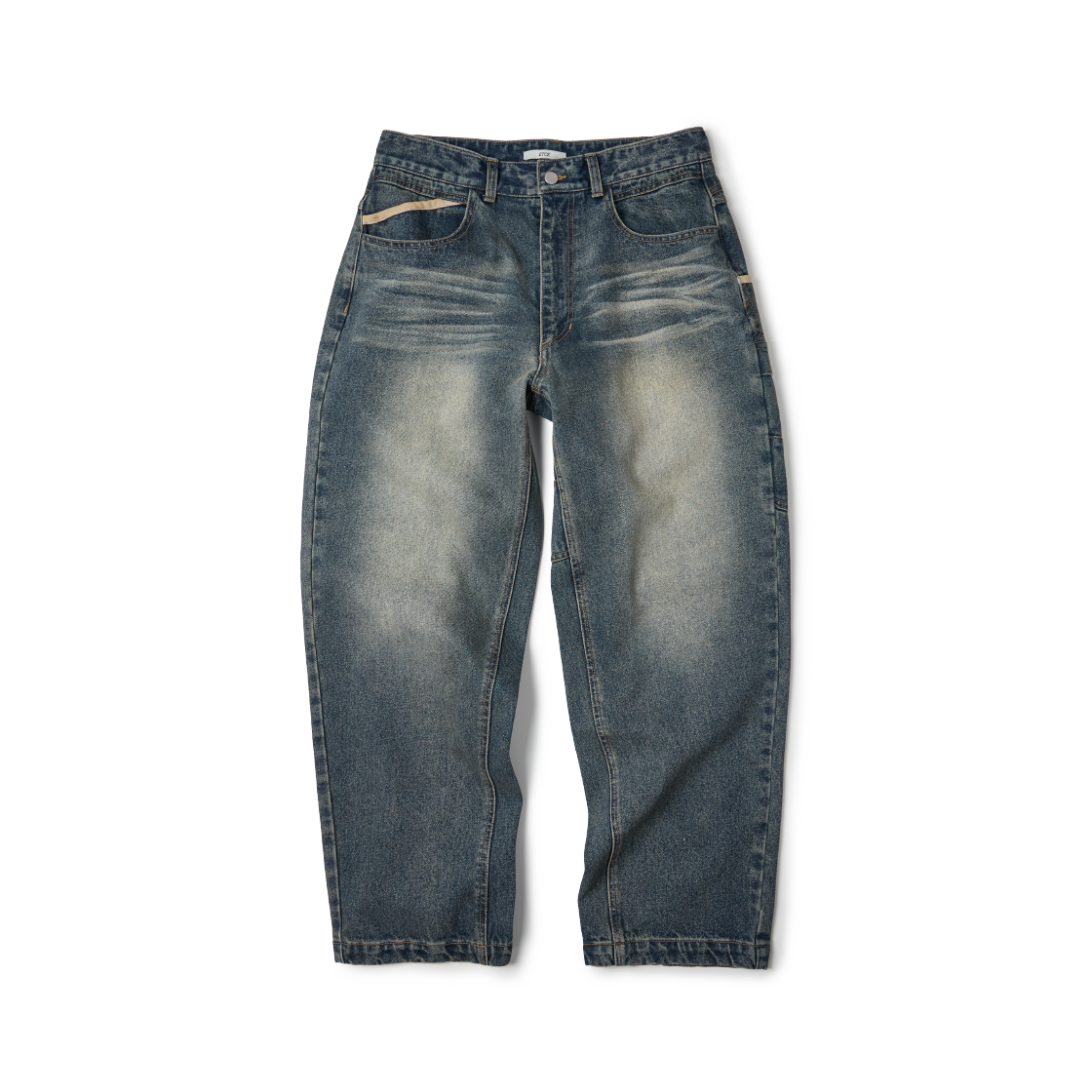 이티씨이 기어 워시드 데님 팬츠 블루(ETCE Gear Washed Denim Pants Blue)