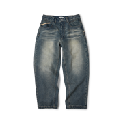 ETCE Gear Washed Denim Pants Blue