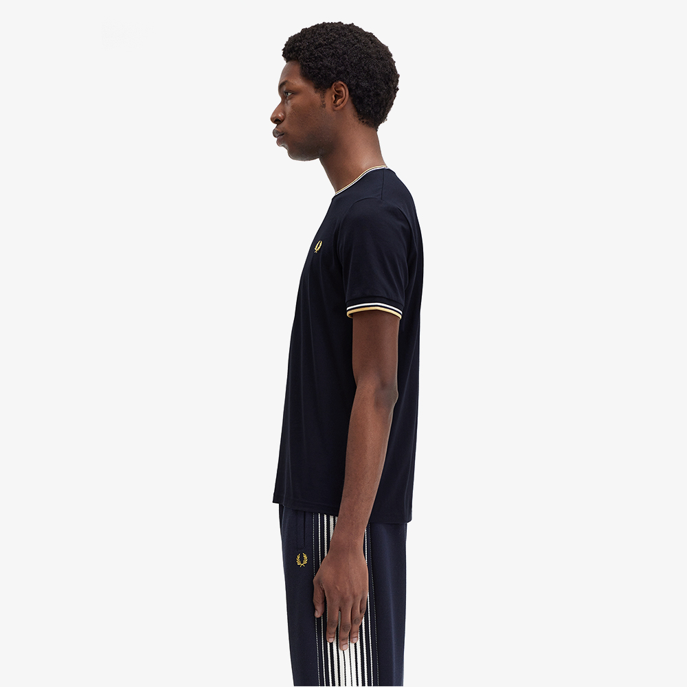프레드페리 트윈 팁 티셔츠 네이비/에크루/허니콤(Fred Perry Twin Tipped T-Shirt Navy/Ecru/Honeycomb) - 3